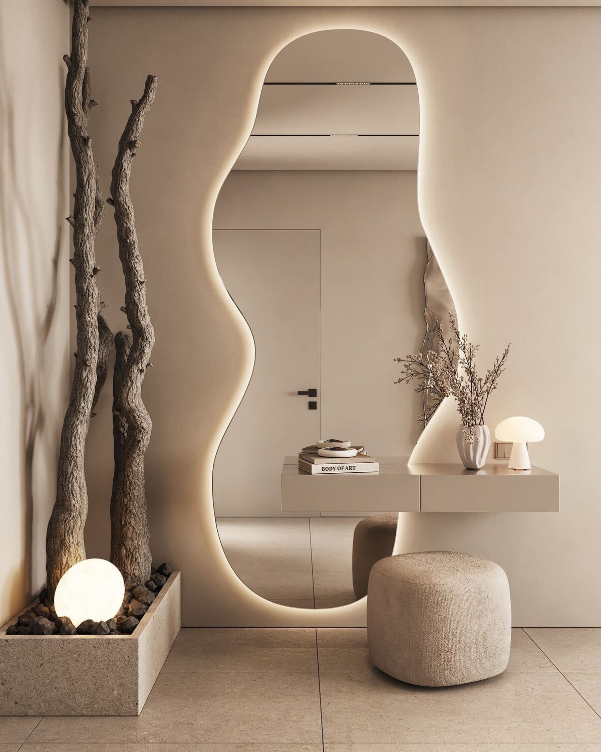Arched Gold Wall Mirror